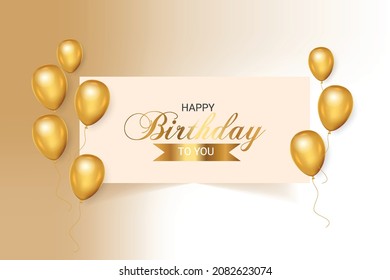 Realistic luxury birthday frame with balloon