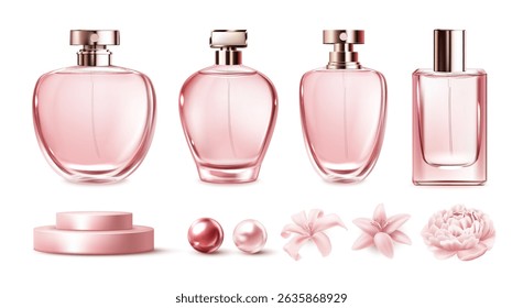 Realistic  Luxury Perfume Bottles Collection