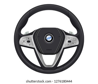 realistic luxury steering wheel.