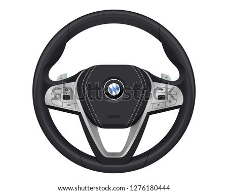realistic luxury steering wheel.