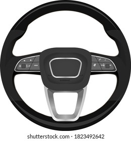 realistic luxury steering wheel. Car