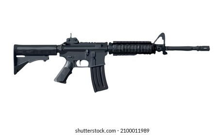 Realistic M4A1 Assault Riffle Gun Vector