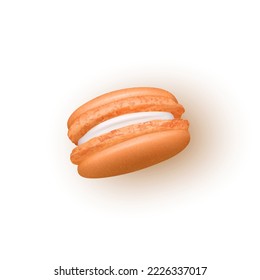 Realistic Macarons. Sweet French Macaroons On White Background. Vector Illustration