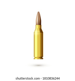 Una ametralladora realista. Cartucho de rifle de francotirador. Ilustración del vector