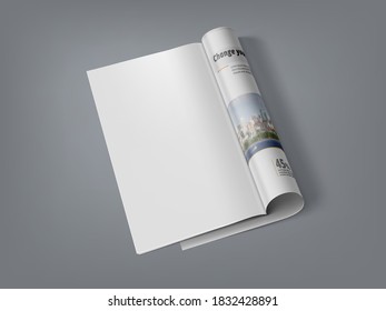 Realistic Magazine With Clear Page For Your Content. EPS10 Vector