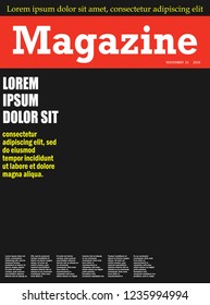 Realistic magazine front page template. vector illustration