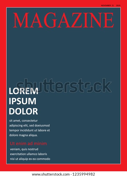 Realistic Magazine Front Page Template Vector Stock Vector (Royalty ...