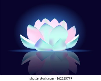 Realistic Magic Lotus Flower Vector Illustration Stock Vector (Royalty ...