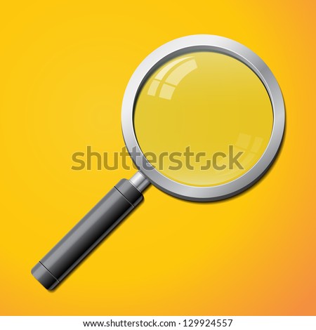 Realistic magnifier isolated