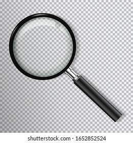 Realistic Magnifier Shadow On Transparent Background Stock Vector ...