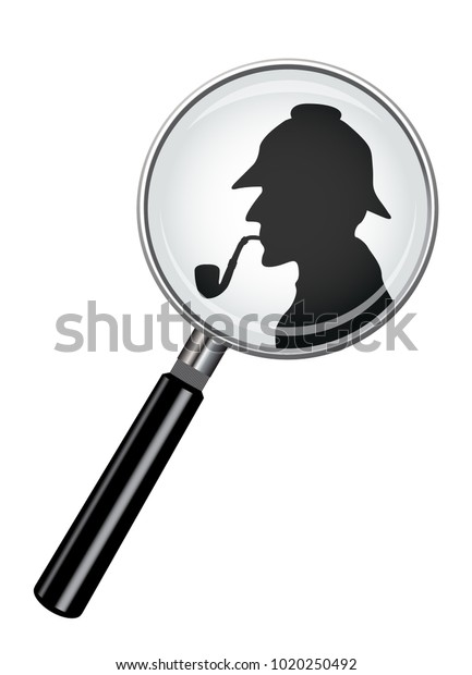 Realistic Magnifying Glass Design Sherlock Holmes Stock Vector (royalty 