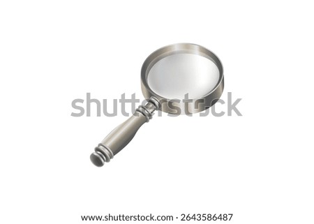 Realistic magnifying glass illustration, suitable for search, research, discovery, and educational science visuals.