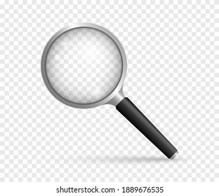 Realistic magnifying glass. Instrument for magnify. Vector illustration.