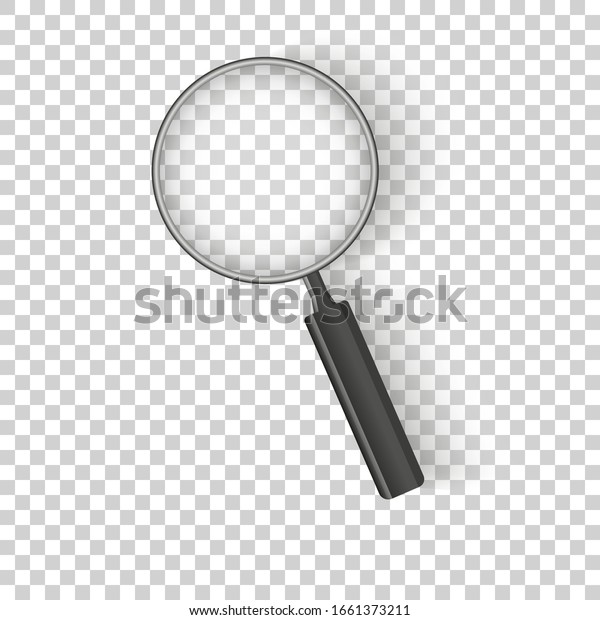 Realistic Magnifying Glass Isolated On Checkered Stock Vector (Royalty ...