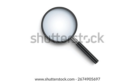 Realistic magnifying glass with shadow 