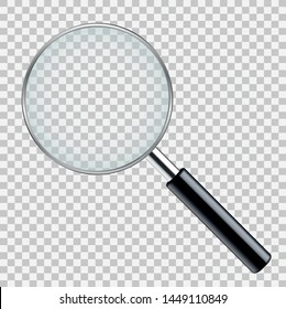 Realistic magnifying glass - stock vector.