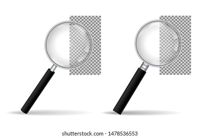 Realistic Magnifying glass vector icon