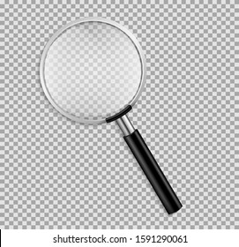 Realistic Magnifying glass vector isolated vector illustration on transparent background