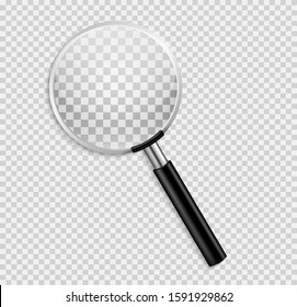 Realistic Magnifying glass vector isolated vector illustration on transparent background