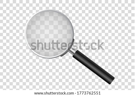 Realistic magnifying on transparent background