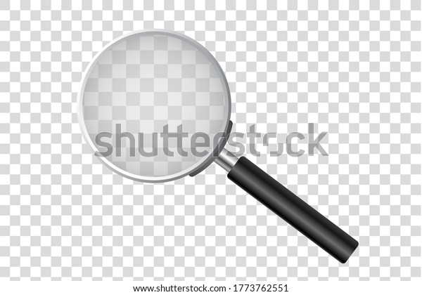 Realistic Magnifying On Transparent Background Stock Vector (Royalty ...