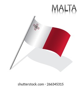 Realistic Maltese flag, vector illustration
