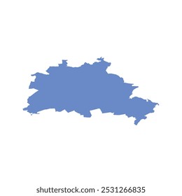 REALISTIC MAP OF BERLIN STATE (BERLIN BUNDESLAND) GERMANY, EUROPE
