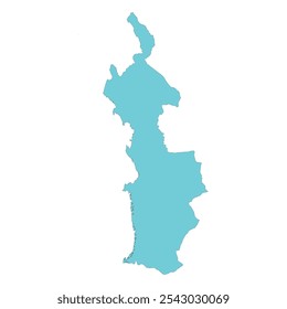 MAPA REALISTA DO DEPARTAMENTO DE CHOCÓ, COLÔMBIA, AMÉRICA DO SUL