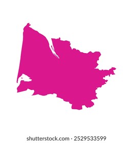 MAPA REALISTA DE GIRON DE DEPARTMENT (GIRONDE DEPARTEMENTS) FRANÇA, EUROPA