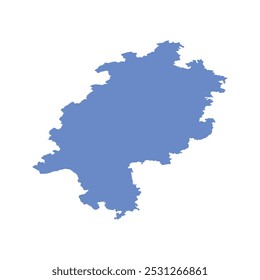 REALISTIC MAP OF HESSEN STATE (HESSEN BUNDESLAND) GERMANY, EUROPE