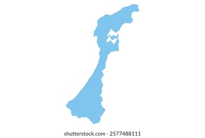 Realistic map of Isikawa prefecture, Japan Region, Vector Illustration