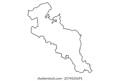 Realistic map of Kyoto(line drawing), Vector Illustration