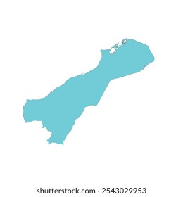 MAPA REALISTA DO DEPARTAMENTO DE LA GUAJIRA NA COLÔMBIA, AMÉRICA DO SUL