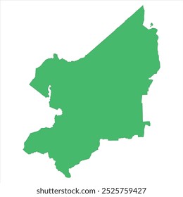 REALISTIC MAP OF NORTH LABUHAN BATU  (KABUPATEN LABUHAN BATU UTARA), NORTH SUMATRA (SUMATRA UTARA), INDONESIA CITY-REGENCIES MAP
