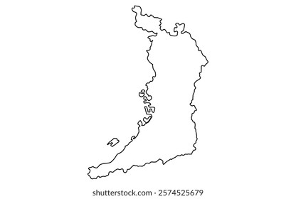 Realistic map of Osaka(line drawing), Vector Illustration