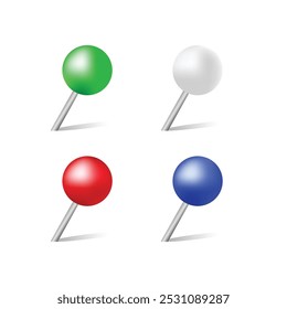 Realistic Map Pin Icon Set Vector Design.