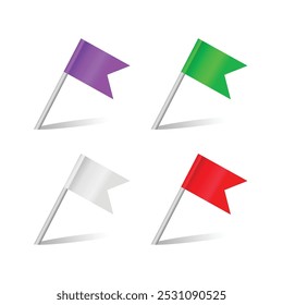 Realistic Map Pin Icon Set Vector Design.