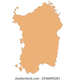 MAPA REALISTA DE LA REGIÓN DE CERDEÑA ITALIA, EUROPA