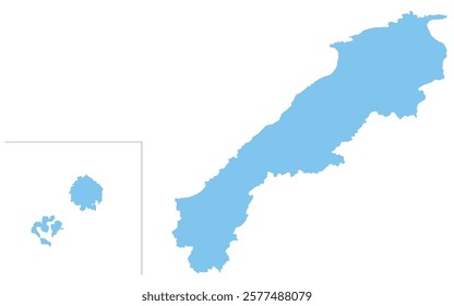 Realistic map of Shimane prefecture, Japan Region, Vector Illustration