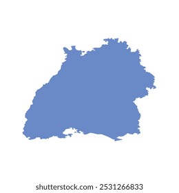 MAPA REALISTA DO ESTADO DE BADEN-WÜRTTEMBERG (BADEN-WÜRTTEMBERG BUNDESLAND) ALEMANHA, EUROPA