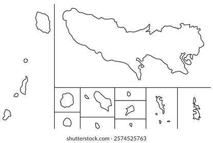 Realistic map of Tokyo(line drawing), Vector Illustration