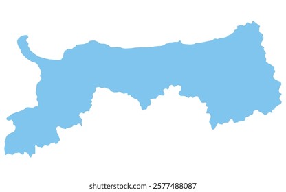 Realistic map of Tottori prefecture, Japan Region, Vector Illustration