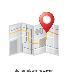 Realistic Map Vector Icon