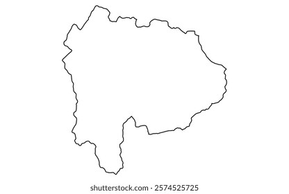 Realistic map of Yamanasi(line drawing), Vector Illustration