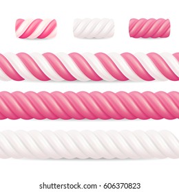 Realistic Marshmallows Candy Vector. 