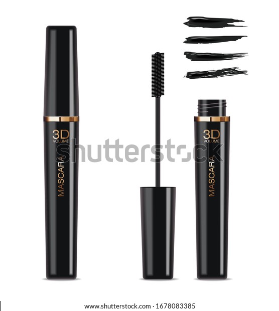 Realistic Mascara Bottle Make Product 3d Stock Vector (Royalty Free
