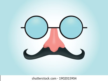 Realistic mask with mustache made with vector
