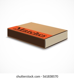 Realistic matchbox. Vector illustration on white background