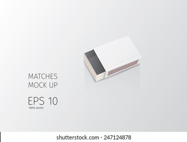 Realistic Matches Box Mockup. EPS10