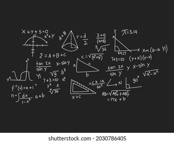 realistische Mathematikchalkarton-Hintergrund-Illustration